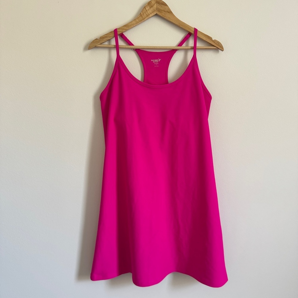 Old Navy Hot Pink Spaghetti Strap A-Line Dress
